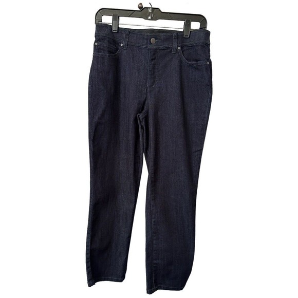 chicos fabulously slimming Dark Rinse jeans Elastic Waist cropped size 00/US 2 - Picture 1 of 9